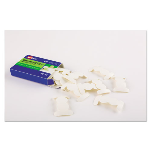 Gummed Reinforced Index Tabs, 1/ 12 Cut Tabs, White, 0.5" Wide, 50