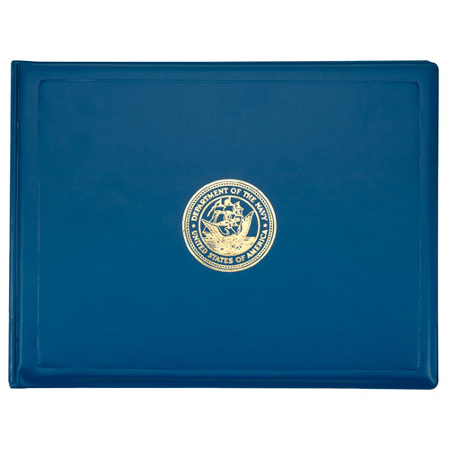 7510004822994, Award Certificate Binder, 8 1/2 x 11, Navy Seal, Blue