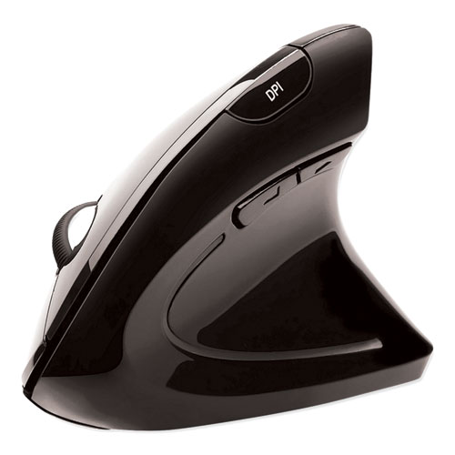 无线垂直人体工学USB鼠标，2.4 GHz频率/33英尺无线范围，右手使用，黑色