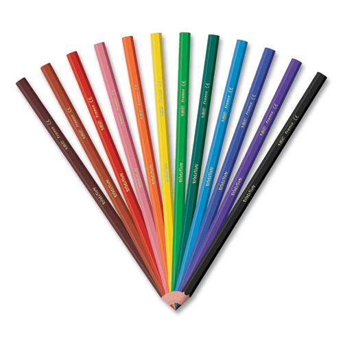 儿童彩色铅笔在塑料盒，0.7毫米，HB2(#2)，各种铅，各种桶颜色，24/包