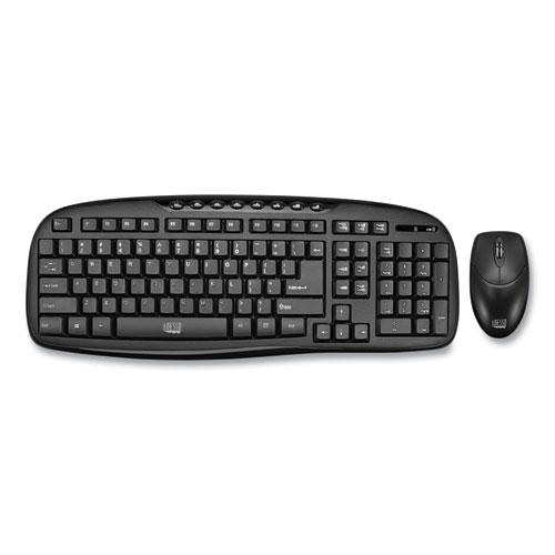 WKB1330CB无线桌面键盘鼠标组合，2.4 GHz频率/30英尺无线范围，黑色
