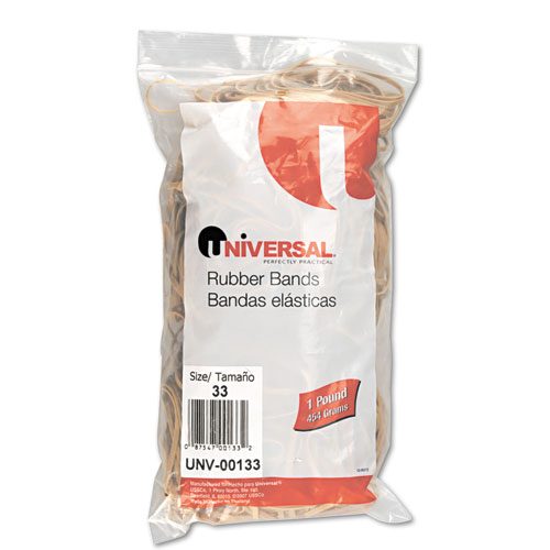 Rubber Bands, Size 33, 31/2 x 1/8, 640 Bands/1lb Pack Zerbee