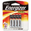 EVEE92BP4 - MAX Alkaline Batteries, AAA, 4 Batteries/Pack