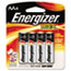 EVEE91BP4 - MAX Alkaline Batteries, AA, 4 Batteries/Pack