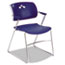 SAF4286BU - Veer Series Stacking Chair With Arms, Sled Base, Blue/Chrome, 4/Carton