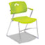 SAF4286GS - Veer Series Stacking Chair With Arms, Sled Base, Grass/Chrome, 4/Carton