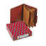 SMD14092 - Pressboard Classification Folders, Self Tab, Letter, Eight-Section, Red, 10/Box