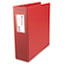 UNV35413 - Suede Finish Vinyl Round Ring Binder With Label Holder, 3" Capacity, Red
