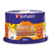 VER95079 - Inkjet Printable DVD-R Discs, 4.7GB, 16x, Spindle, White, 50/Pack