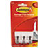MMM17067 - Adhesive Hooks, Small, Holds 1/2-lb, White, 3/Pack