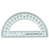 LEO77106 - Open Center Protractor, Plastic, 6" Ruler Edge, Clear, 1/DZ