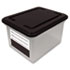AVT55802 - File Tote Storage Box with Snap-on Lid Closure, Letter/Legal, Clear/Black
