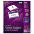 AVE74461 - Badge Holders w/Laser/Inkjet Inserts, Top Load, 2 1/4 x 3 1/2, White, 100/Box