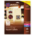 AVE22805 - Print-To-The-Edge Matte Square Labels W/ TrueBlock, 1-1/2 x 1-1/2, White 600/Pk