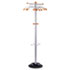 ABAPMWAVE - Wavy Coat Rack, Six Hangers/Two Knobs/Four Hooks, Metallic Gray/Mahogany