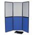 QRTSB93516Q - ShowIt Six-Panel Display System, Fabric, Blue/Gray, Black PVC Frame