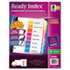 AVE11186 - Ready Index Contemporary Contents Divider, 1-8, Multicolor, Letter, 6 Sets