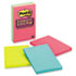 MMM6603SSUC - Super Sticky Jewel Pop Notes, 4 x 6, Lined, 3 90-Sheet Pads per Pack