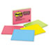 MMM6845SSP - Super Sticky Large Format Notes, 8 x 6, Four Colors, 4 45-Sheet Pads/Pack