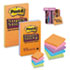 MMM65412SSAN - Super Sticky Notes, 3 x 3, Five Electric Glow Colors, 12 90-Sheet Pads/Pack