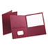 ESS57557 - Twin-Pocket Portfolio, Embossed Leather Grain Paper, Burgundy