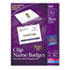 AVE5384 - Badge Holders w/Laser/Inkjet Inserts, Top Load, 3 x 4, White, 40/Box