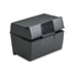ESS01351 - Plastic Index Card Flip Top File Box Holds 300 3 x 5 Cards, Matte Black