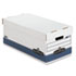 FEL0070104 - Stor/File Storage Box, Letter, Locking Lid, White/Blue, 4/Carton