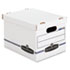 FEL0070308 - Stor/File Storage Box, Letter/Legal, Lift-off Lid, White/Blue, 4/Carton