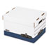 FEL0724303 - R-Kive Max Storage Box, Letter/Legal, Locking Lid, White/Blue, 4/Carton