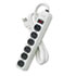 FEL99027 - Six-Outlet Power Strip, 120V, 6ft Cord, 12-1/4 x 2-1/2 x 1-3/8, Platinum