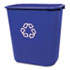 RCP295673BE - Medium Deskside Recycling Container, Rectangular, Plastic, 28 1/8 qt, Blue