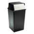 SAF9895 - Reflections Fire-Safe Push Top Receptacle, Square, Steel, 36 gal, Black/Chrome