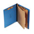 SJPS60433 - Pressboard End Tab Classification Folder, Letter, Six-Section, Cobalt Blue