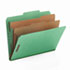 SMD14033 - Pressboard Classification Folders, Letter, Six-Section, Green, 10/Box