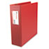 UNV35413 - Suede Finish Vinyl Round Ring Binder With Label Holder, 3" Capacity, Red