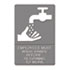 USS4726 - ADA Sign, "Employees Must Wash Hands..." Tactile Symbol/Braille, 6 x 9, Gray