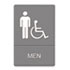 USS4815 - ADA Sign, Men Restroom Wheelchair Accessible Symbol, Molded Plastic, 6 x 9, Gray