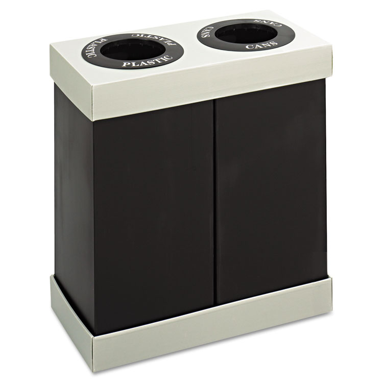 AT-YOUR-DISPOSAL RECYCLING CENTER, POLYETHYLENE, TWO 56 GAL BINS, BLACK redirect to product page