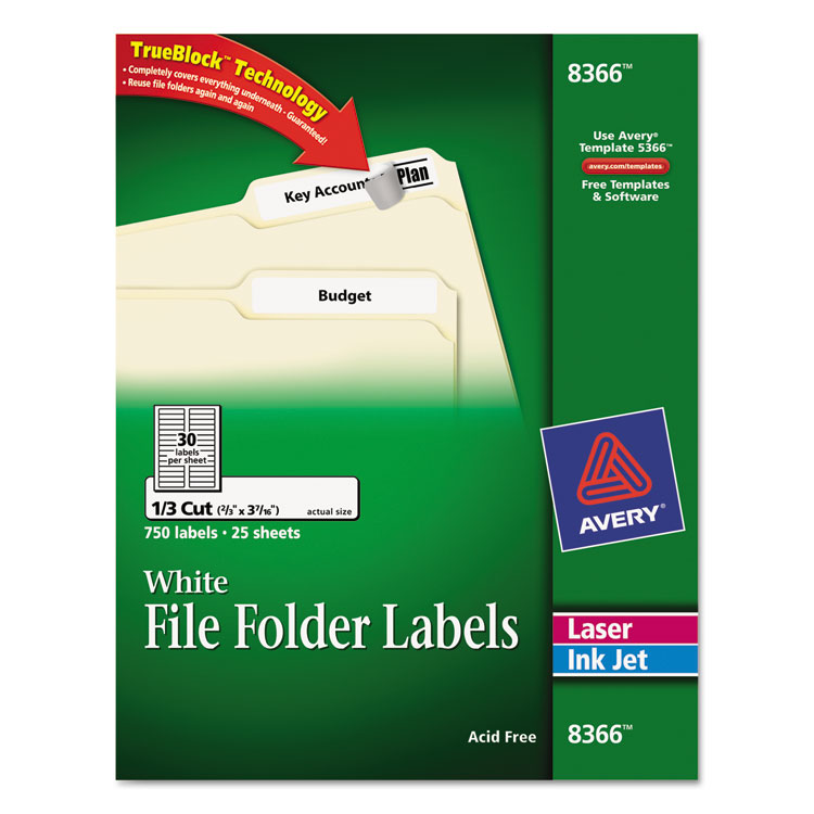 Permanent Self Adhesive Laser Inkjet File Folder Labels By Avery Ave