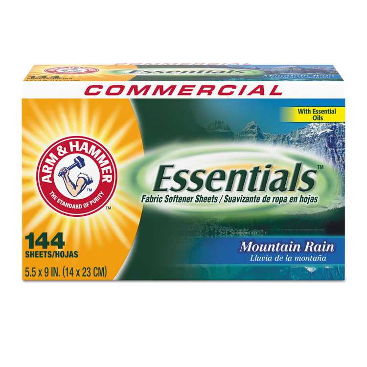 ESSENTIALS DRYER SHEETS, MOUNTAIN RAIN, 144 SHEETS/BOX, 6 BOXES/CARTON redirect to product page