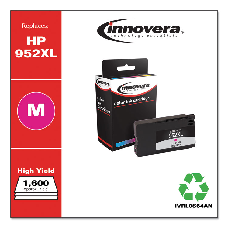 Innovera remanufactured alternative for HP L0S64AN , 952XL Magenta Ink Cartridge