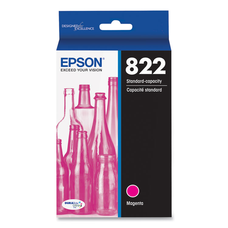T822320S Epson T822 Standard Capacity Magenta Ink Cartridge W/Sensormatic