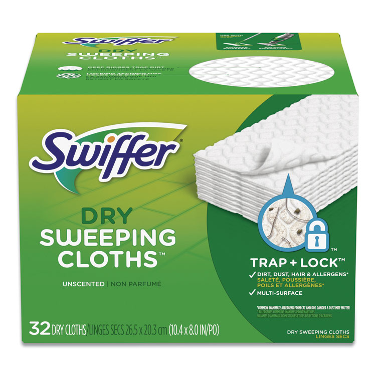 Dry Refill Cloths, White, 10.63" x 8", 32/Box, 4 Boxes/Carton