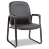 Alera® Genaro Guest Chair, Black Leather, Sled Base