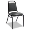 Alera® Upholstered Stacking Chairs w/Square Back, Black Vinyl, Black Frame, 4/Carton