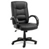 Alera® Strada Series High-Back Swivel/Tilt Chair, Black Leather Upholstery
