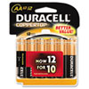 Duracell® CopperTop Alkaline Batteries with Duralock Power Preserve Technology, AA, 12/Pk