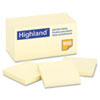 Highland™ Self-Stick Notes, 3 x 3, Yellow, 18 100-Sheet Pads/Pack