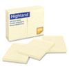 Highland™ Self-Stick Notes, 4 x 6, Yellow, 100 Sheets